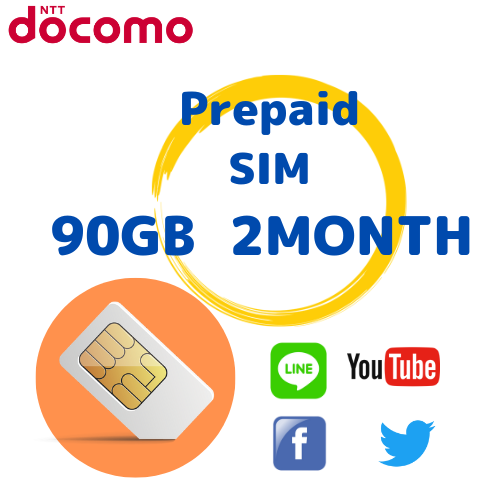 Prepaid SIM data 90GB plan 60days (2month)