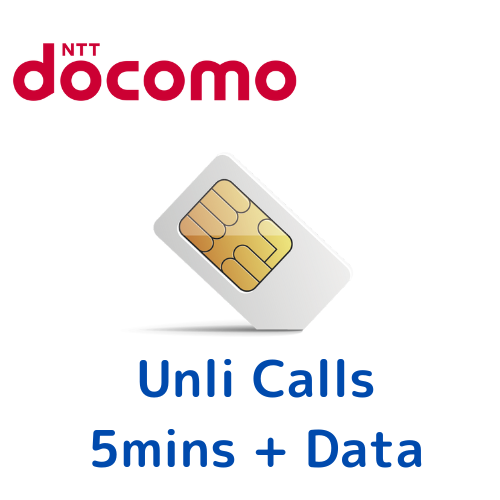 docomo SIM 5mins FREE calls+ Data plan